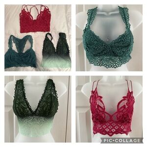 FP & aerie lace bralette lot - 3 pcs